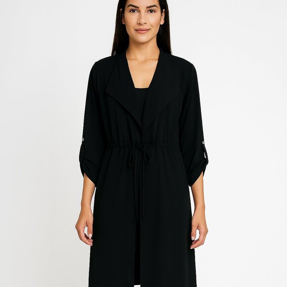 Streetwear Society Black Long Sleeve drawstring Waist Layering Tunic Size Med - Picture 2 of 9